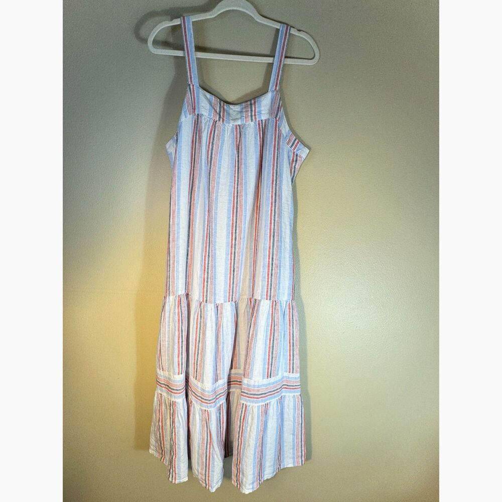Crown &Ivy red, white and blue sundress, with straps, Cotton blend